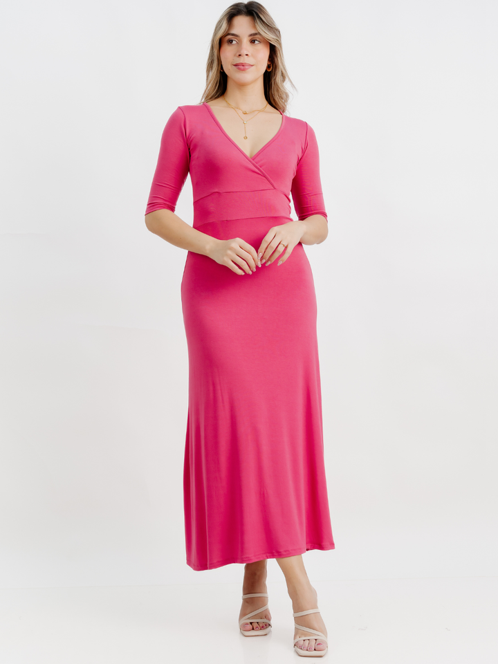 VESTIDO CON MANGA 3/4 LARA GRANATE