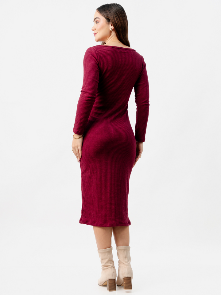 VESTIDO ROSELLA VINO