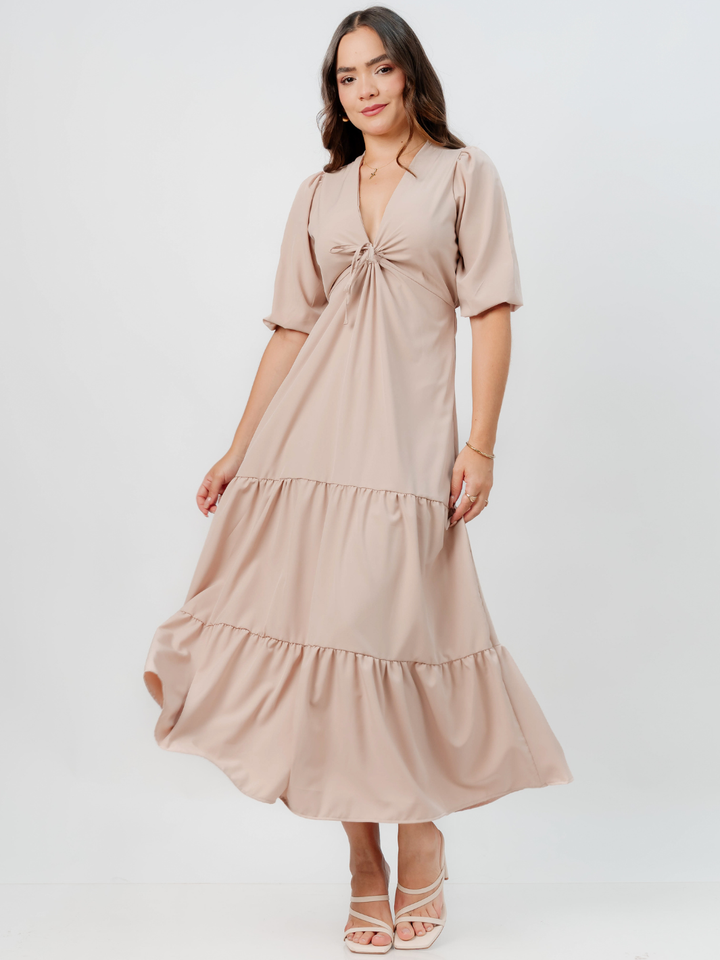 VESTIDO CASUAL LARGO TIZIANA NUDE