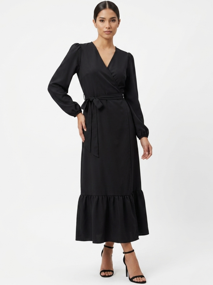 VESTIDO ENVOLVENTE SARA NEGRO
