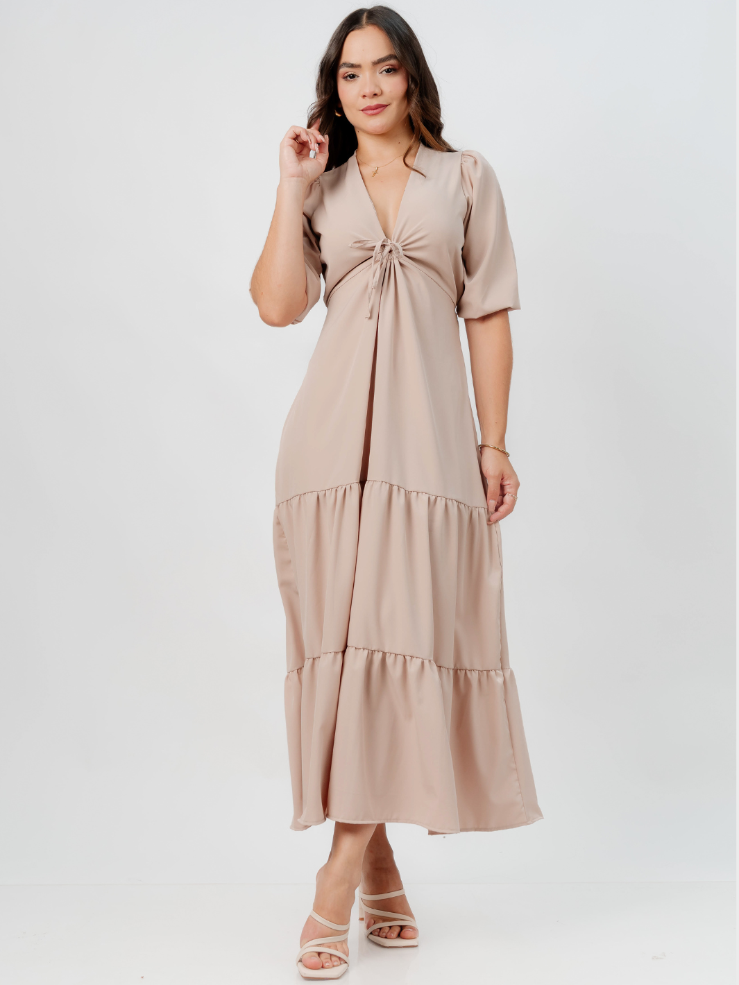 VESTIDO CASUAL LARGO TIZIANA NUDE
