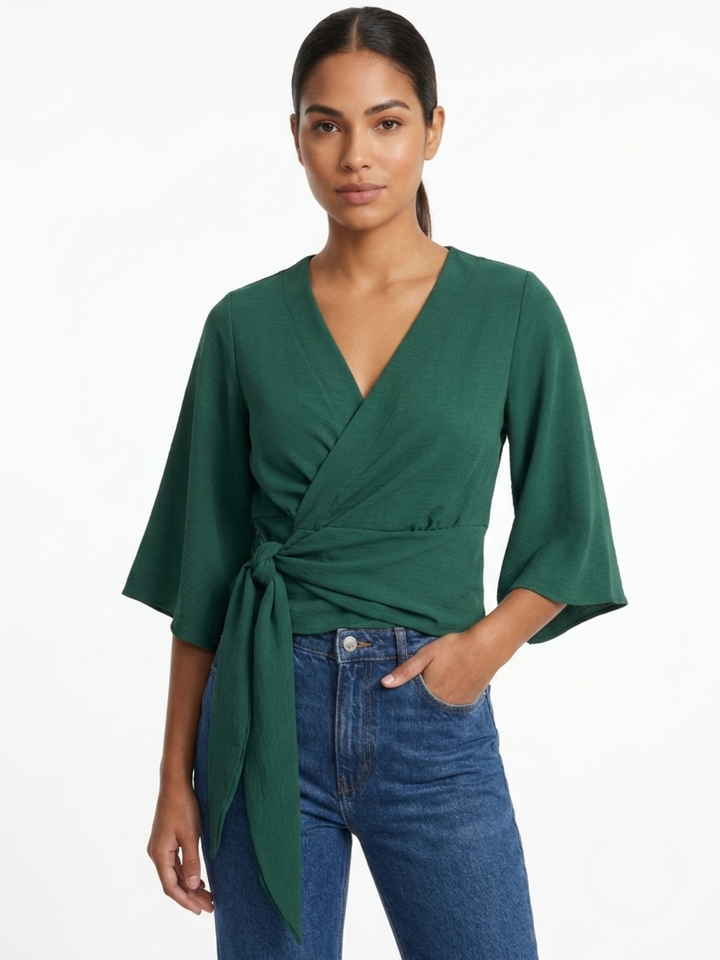 BLUSA ENVOLVENTE GERALDINE VERDE