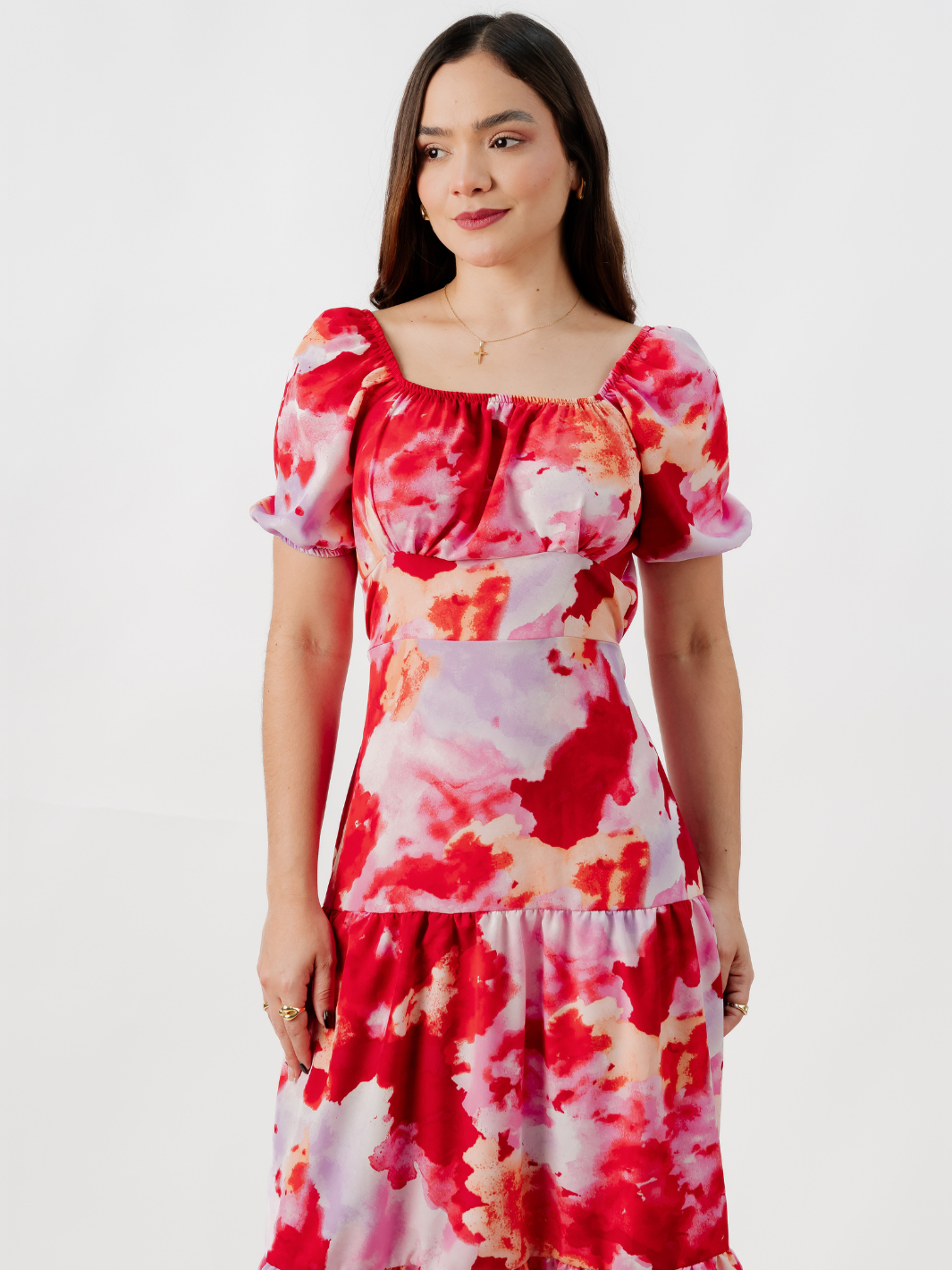 VESTIDO CASUAL LARGO TATIANA ROJO