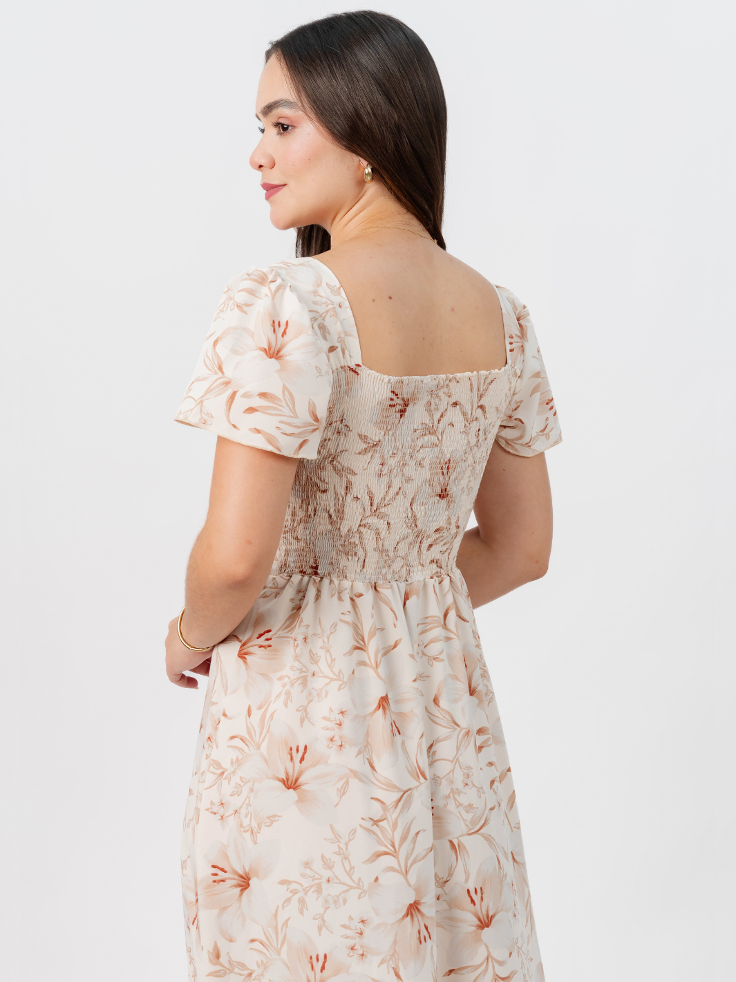 VESTIDO CASUAL LARGO AMELIA PERLA FLOREADO