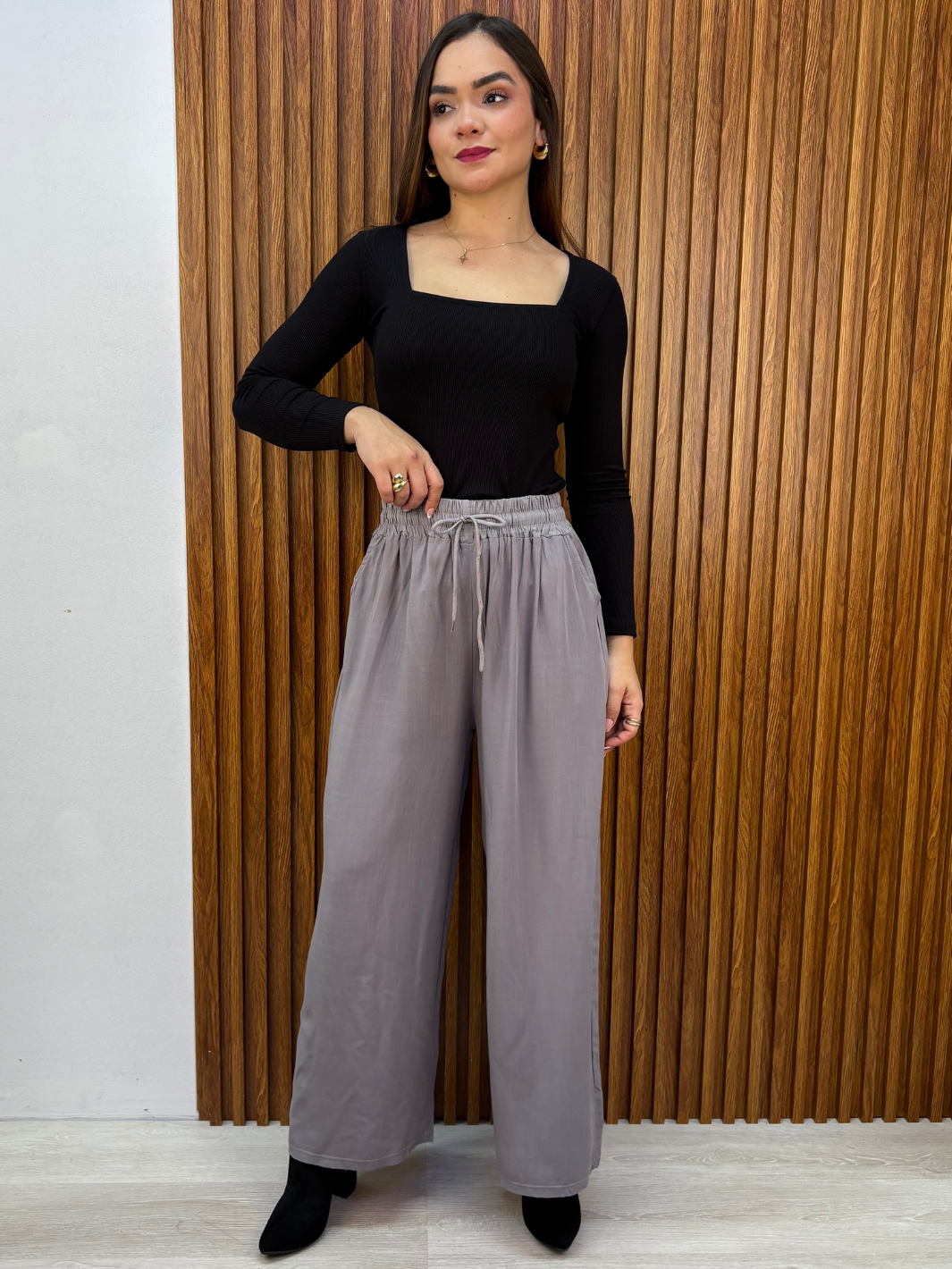 PANTALON PALAZZO ZENDAYA MELANGE