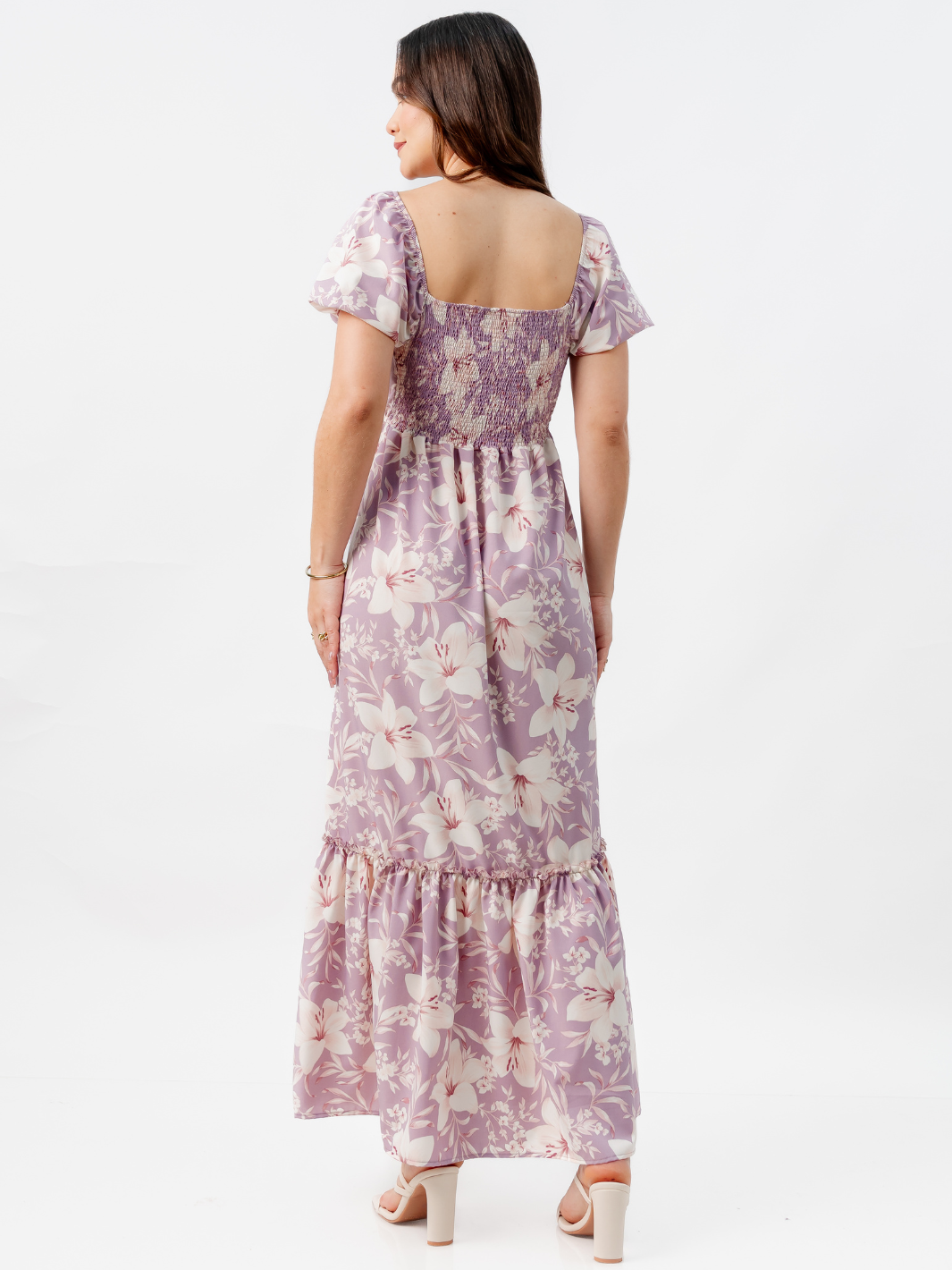 VESTIDO CASUAL LARGO CON BOBO SORAYA LILA