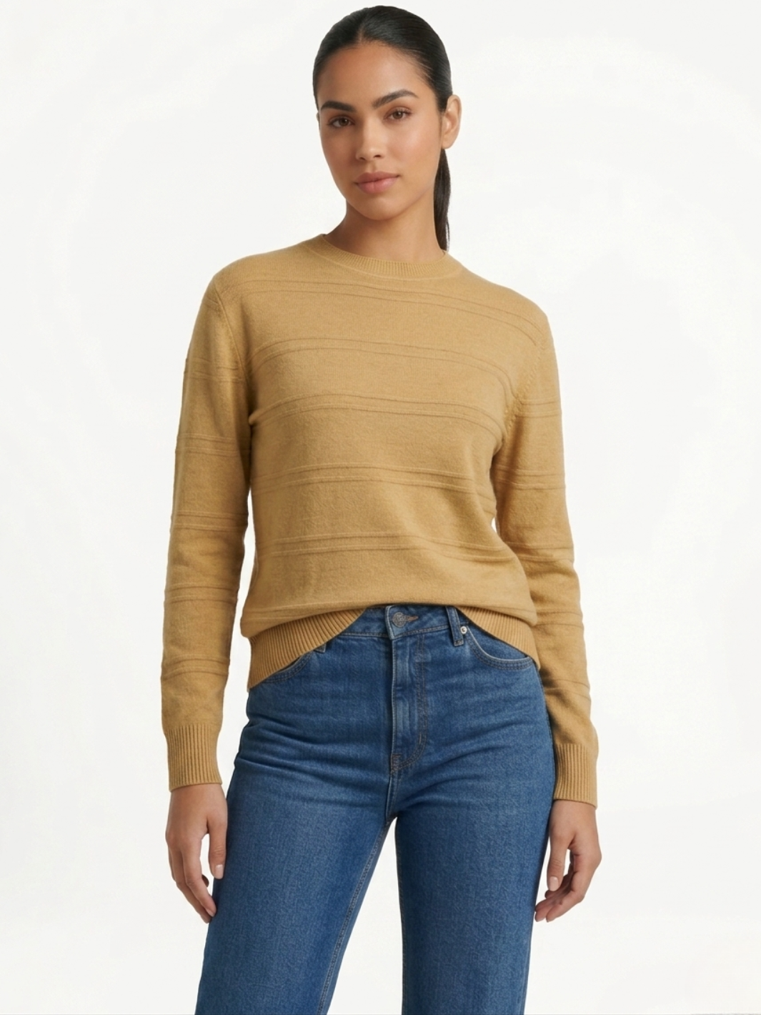 CHOMPA TEJIDA CON CUELLO REDONDO CANI CAMEL