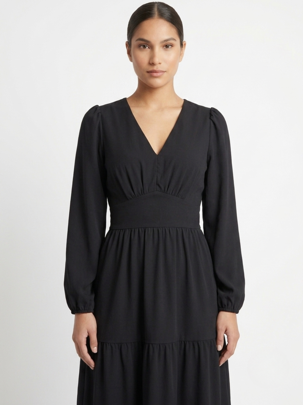 VESTIDO CASUAL CON FALDA EN TIEMPOS MEILYN NEGRO
