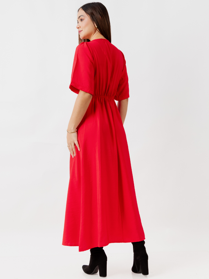 VESTIDO CASUAL LARGO BRIGITTE ROJO