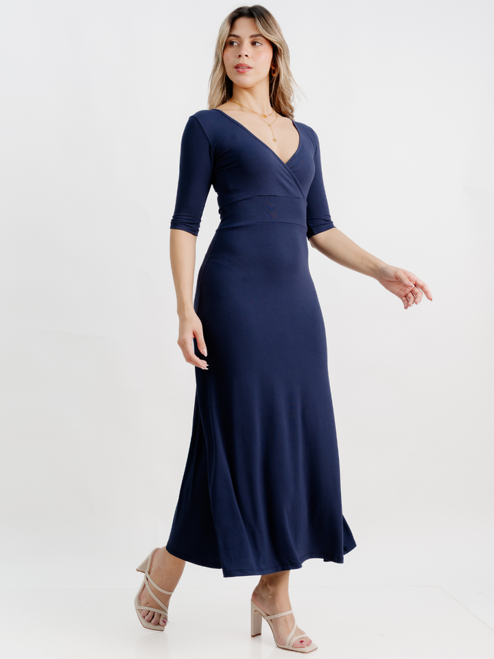 VESTIDO CON MANGA 3/4 LARA AZUL