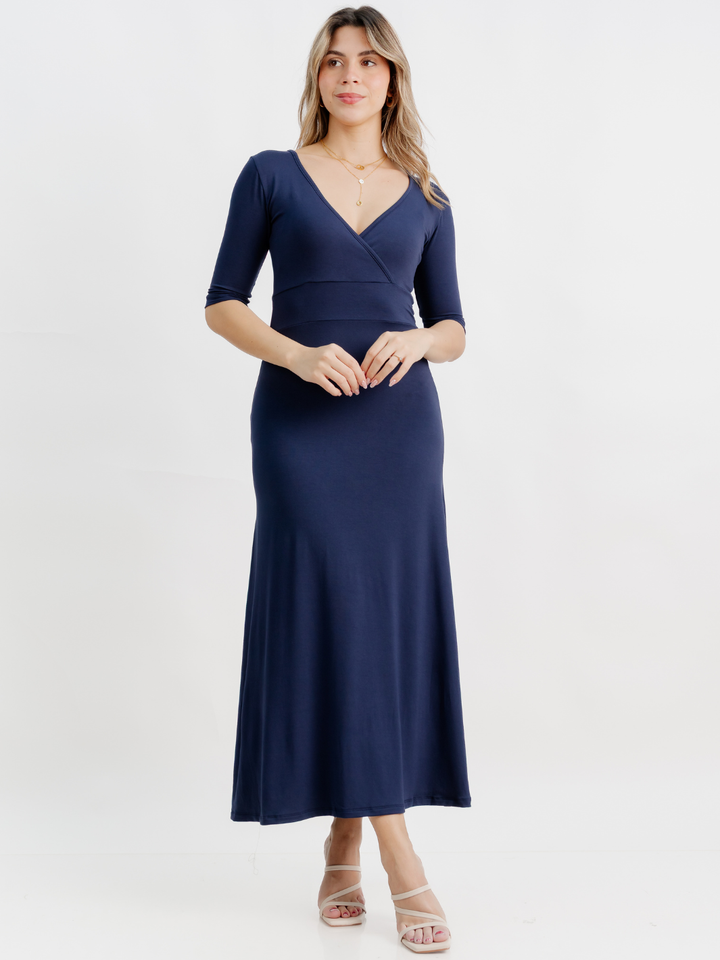 VESTIDO CON MANGA 3/4 LARA AZUL