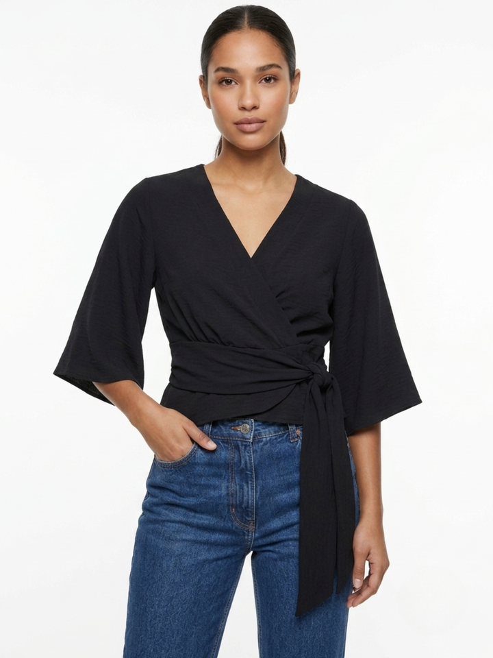 BLUSA ENVOLVENTE GERALDINE NEGRO