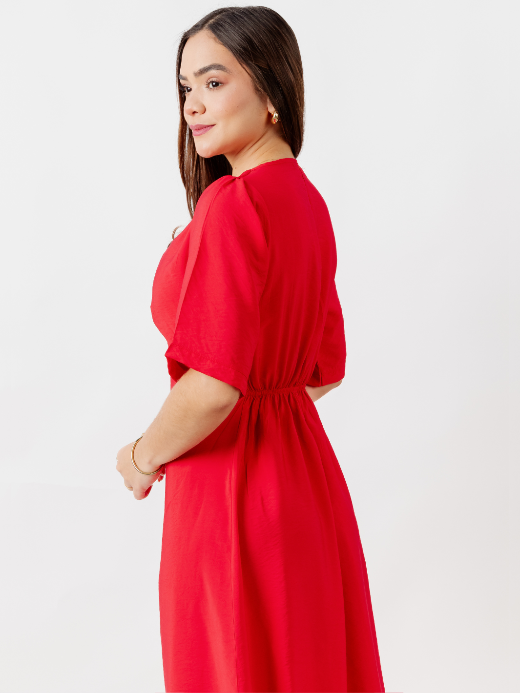 VESTIDO CASUAL LARGO BRIGITTE ROJO