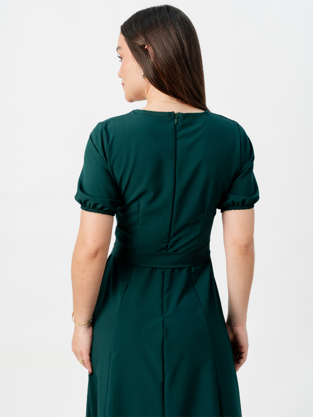 VESTIDO CASUAL LARGO EN CORTE A FERGIE VERDE