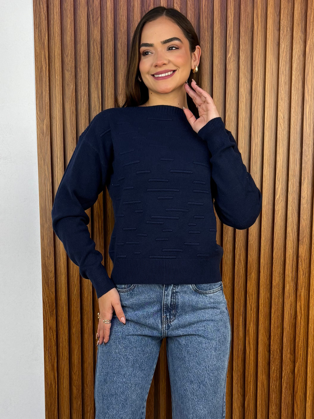 CHOMPA TEJIDA BARBARA AZUL