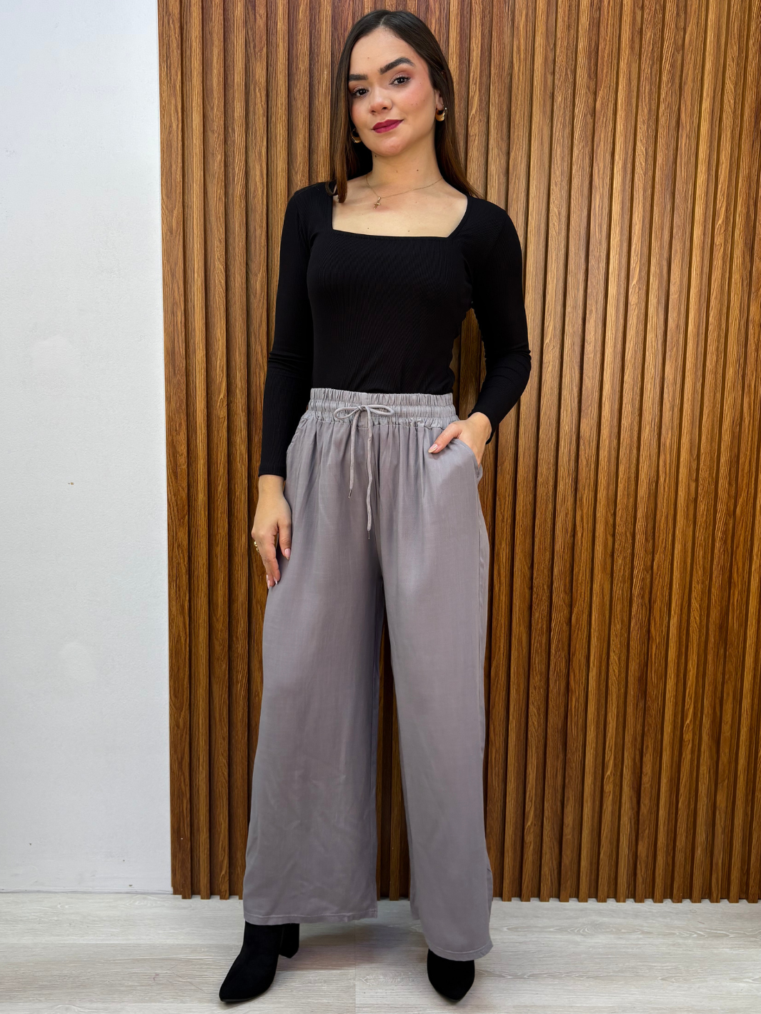PANTALON PALAZZO ZENDAYA MELANGE