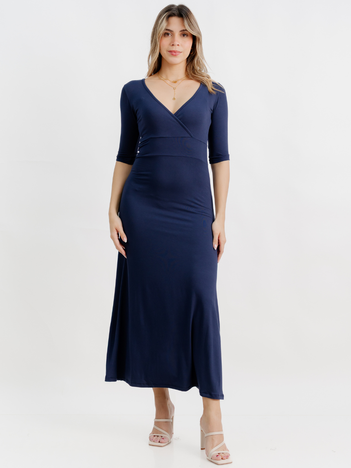 VESTIDO CON MANGA 3/4 LARA AZUL