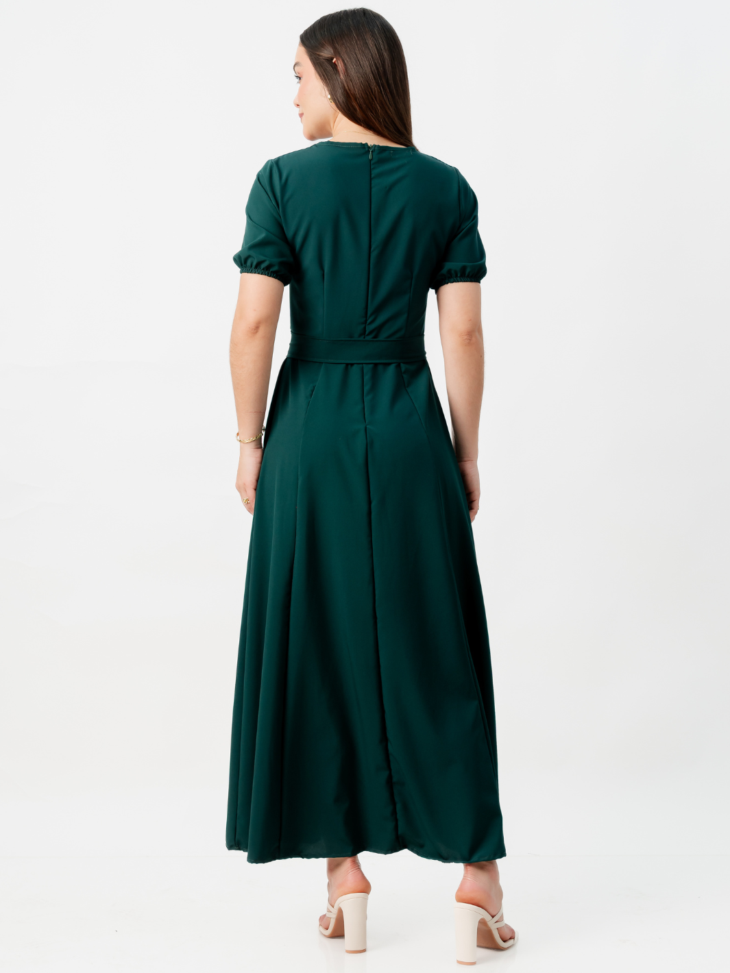 VESTIDO CASUAL LARGO EN CORTE A FERGIE VERDE