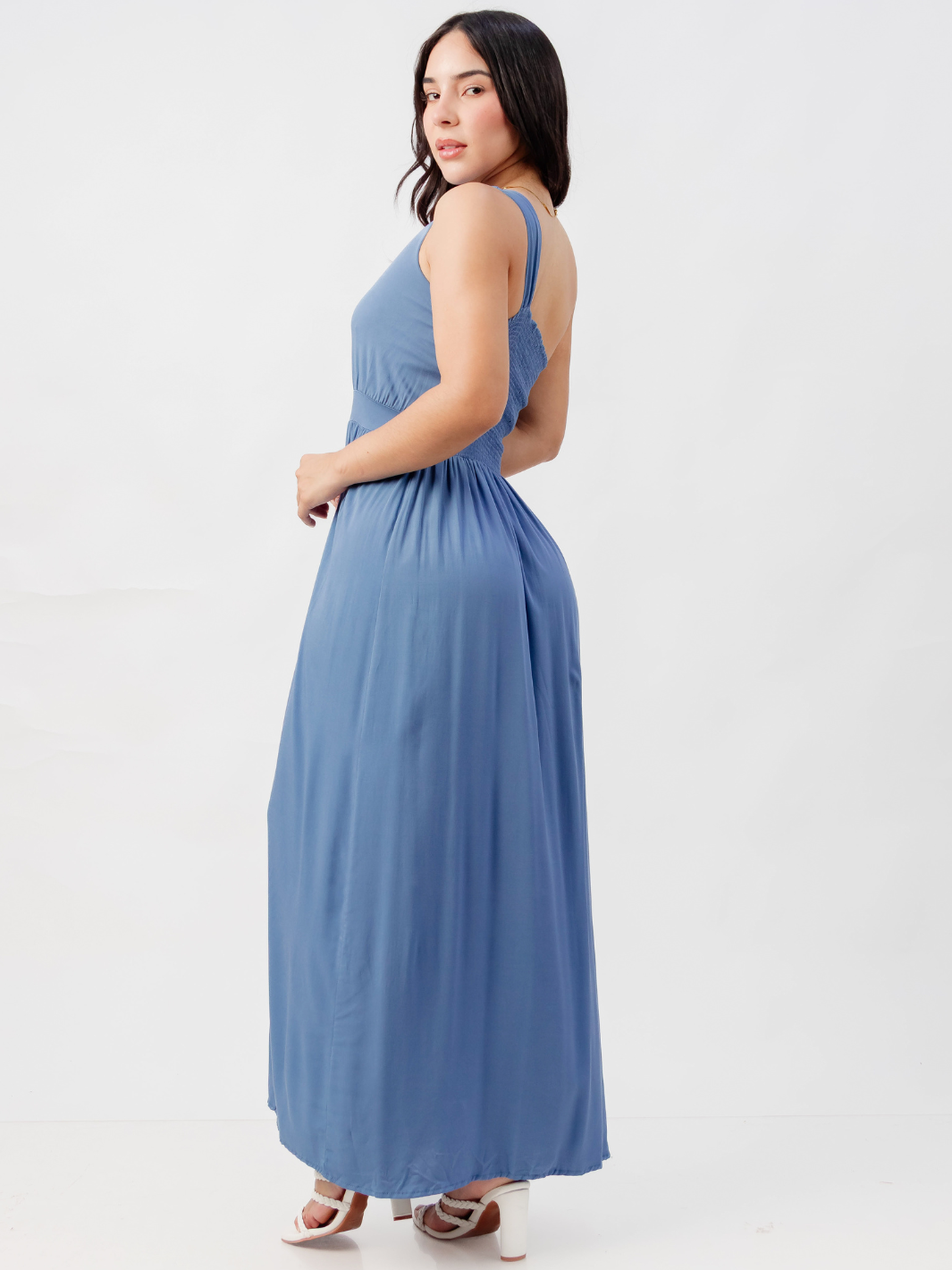 VESTIDO LARGO ASIMETRICO JAZMIN ITALIANO