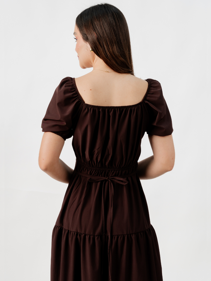 VESTIDO CASUAL LARGO TATIANA MARRON