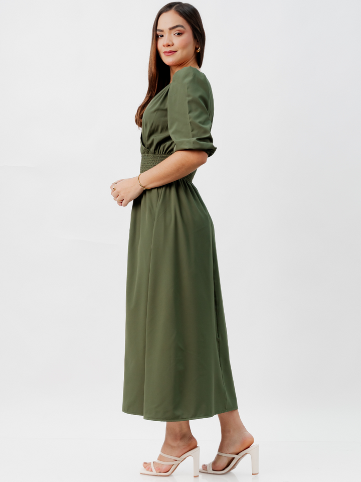 VESTIDO CASUAL LARGO JESSIA VERDE