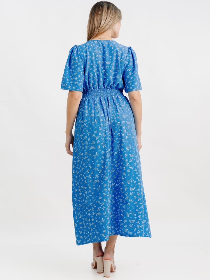 VESTIDO CASUAL LARGO LISA TURQUESA