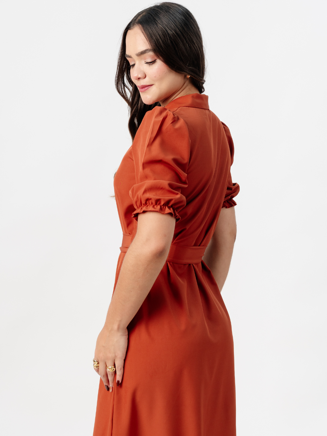 VESTIDO CAMISERO CON CINTURON ASIA RUST