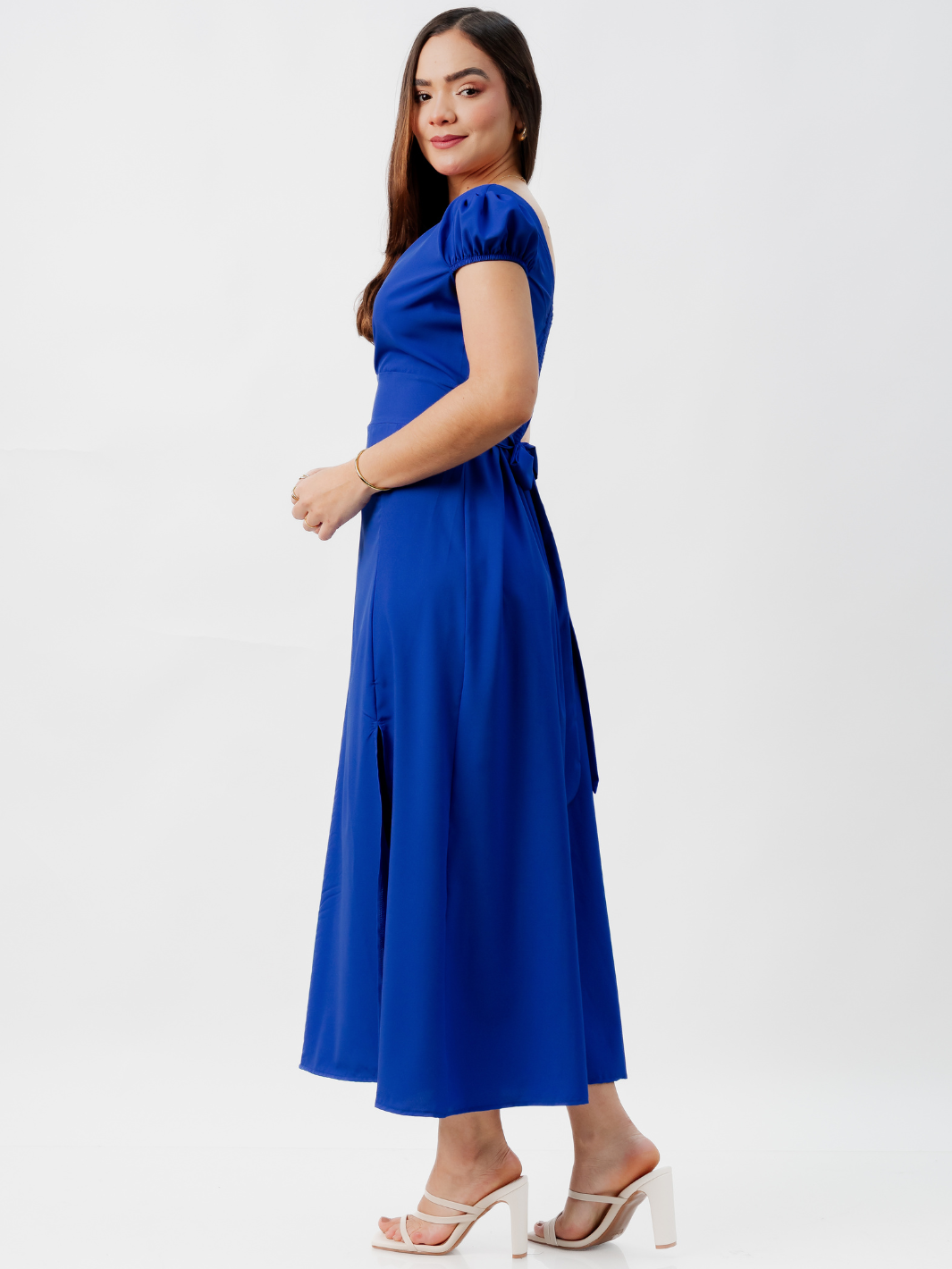 VESTIDO CASUAL LARGO CRISS AZULINO