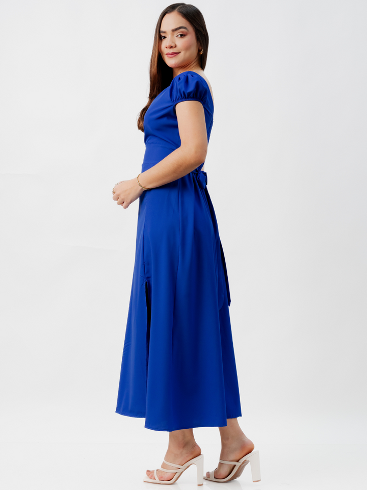 VESTIDO CASUAL LARGO CRISS AZULINO