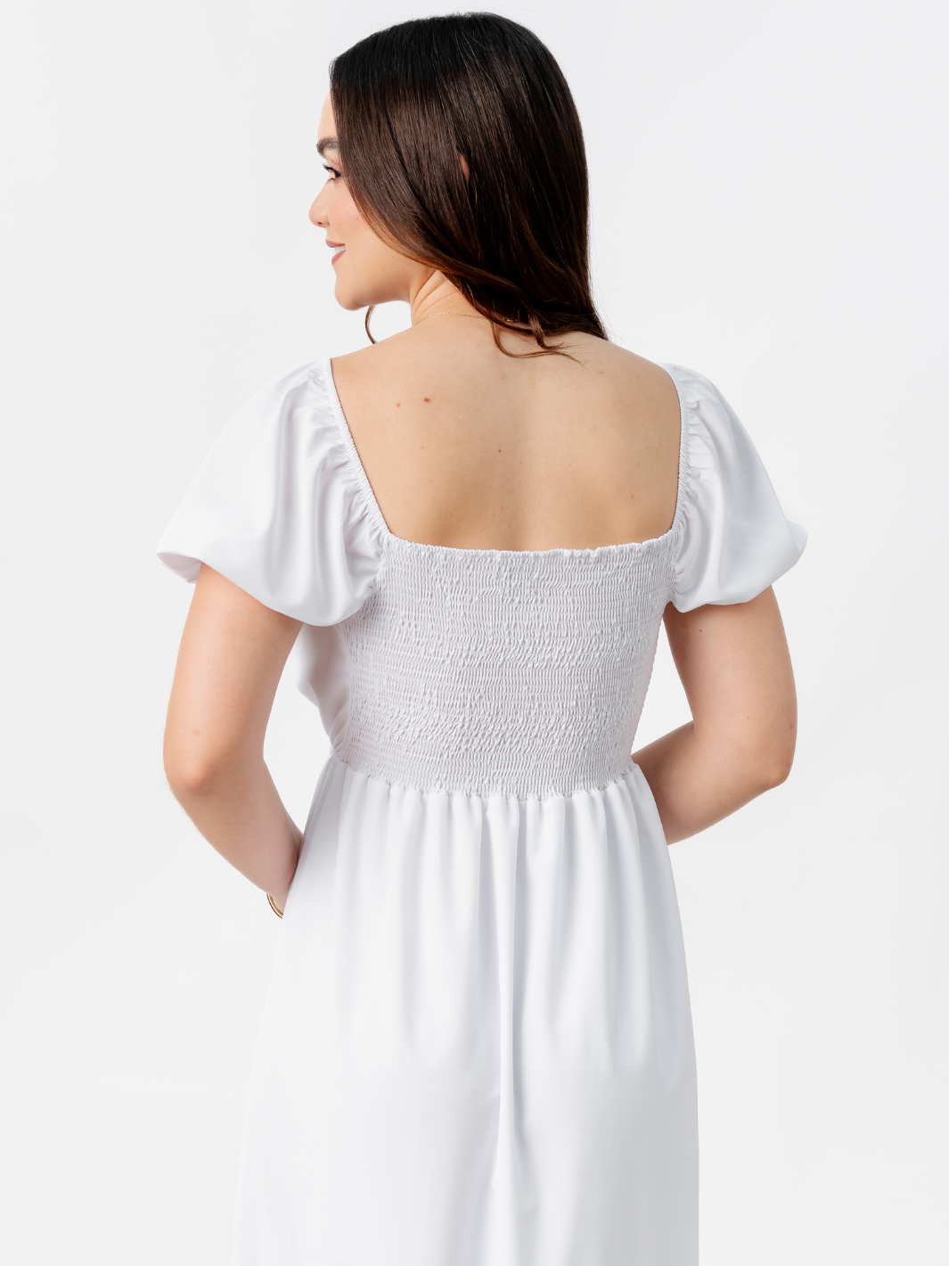 VESTIDO CASUAL LARGO CON BOBO SORAYA BLANCO