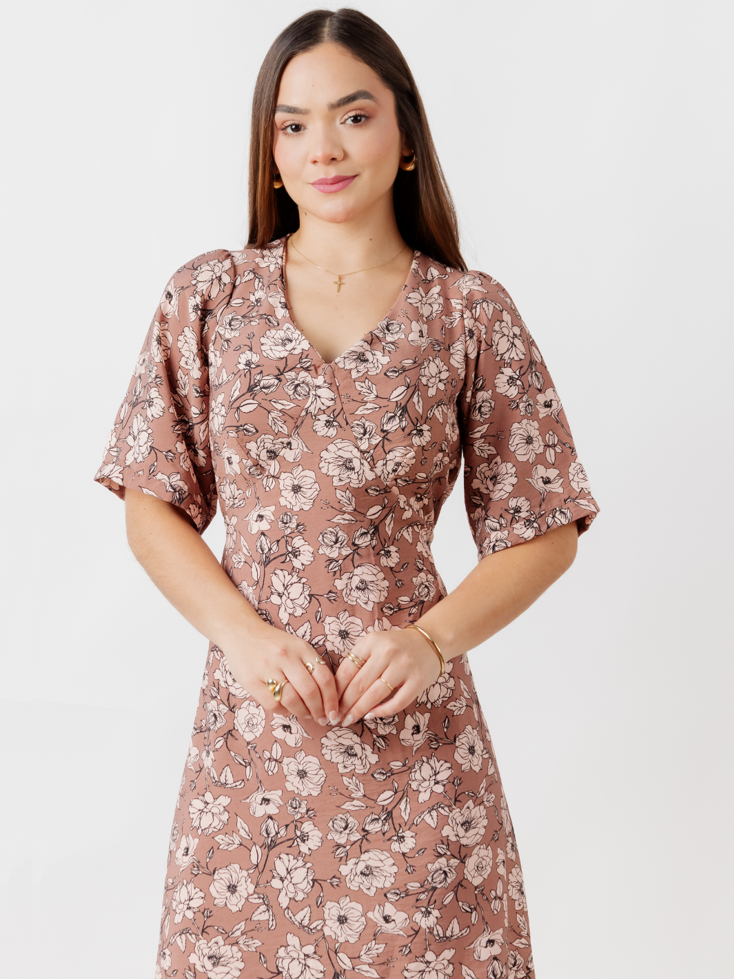 VESTIDO CASUAL LARGO BRIGITTE CHOCOLATE