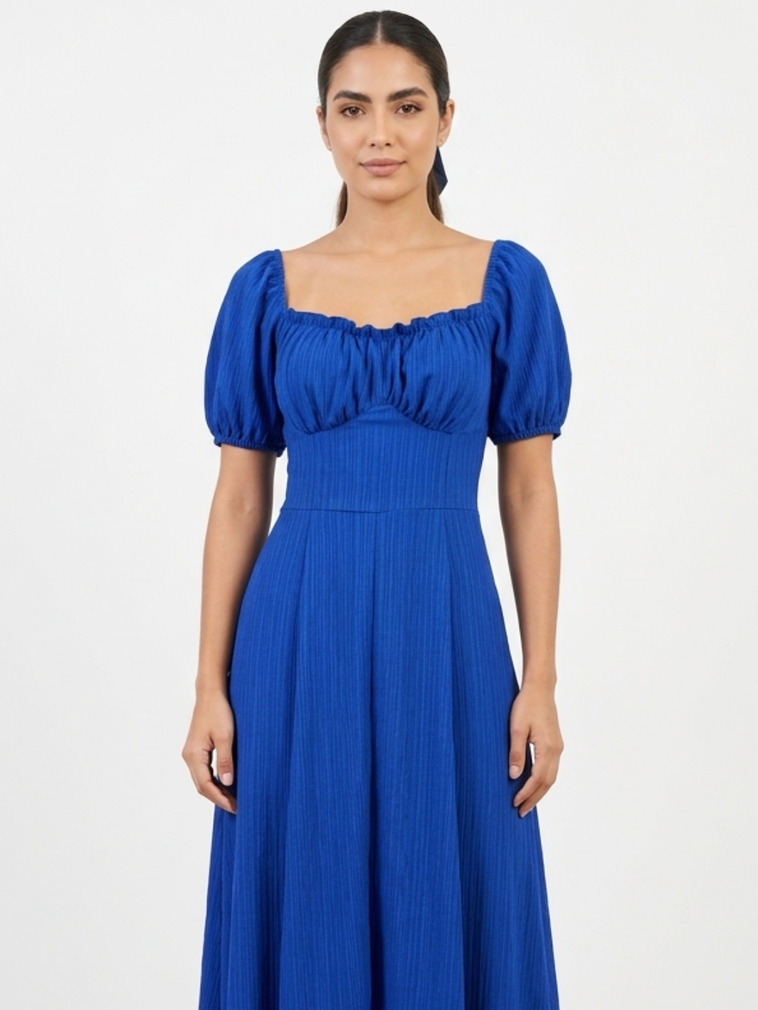 VESTIDO ROMANTICO LARGO NELLY AZULINO