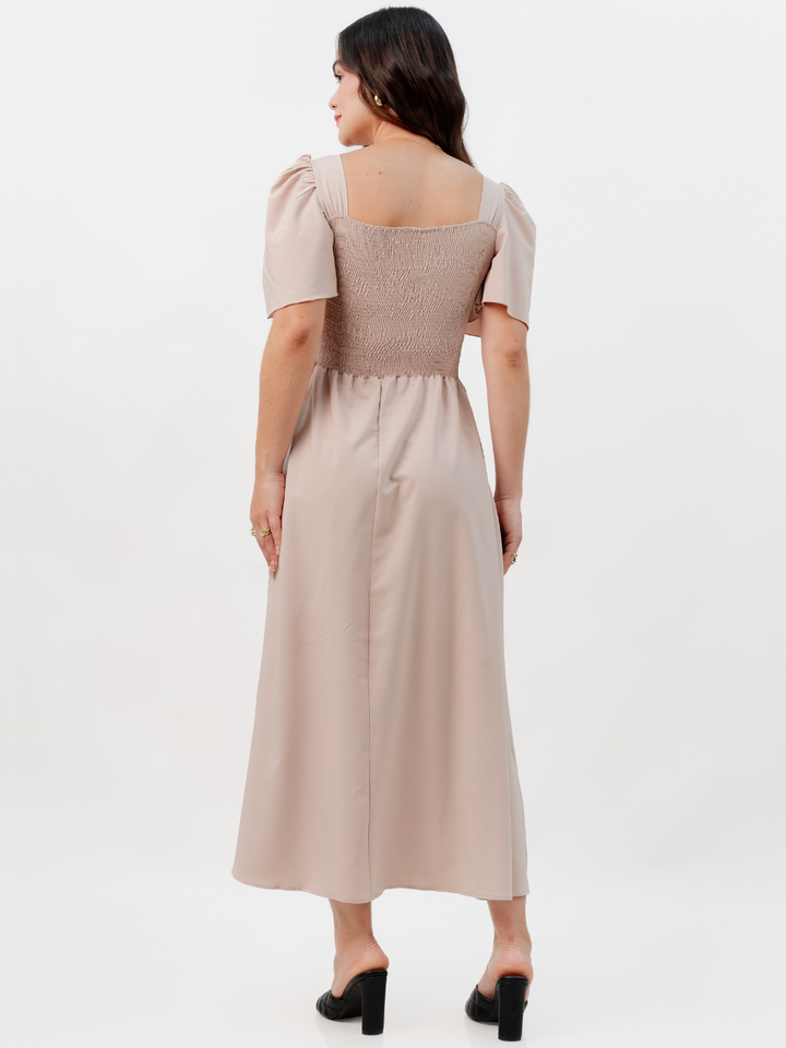 VESTIDO CASUAL LARGO LUCRECIA NUDE