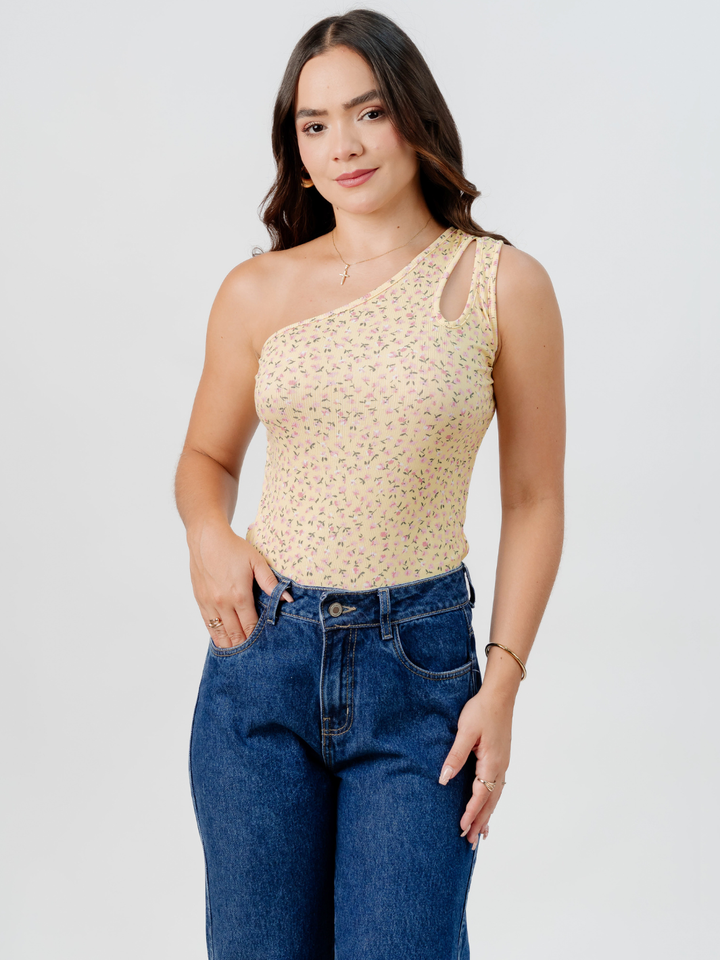TOP ASIMETRICO MARIE AMARILLO