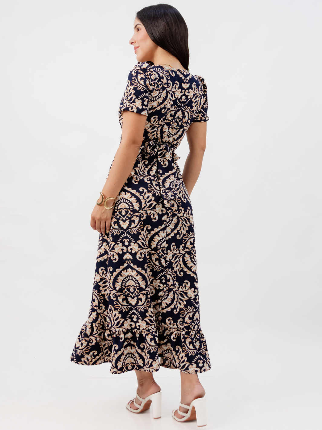 VESTIDO CASUAL LARGO REBECA AZUL