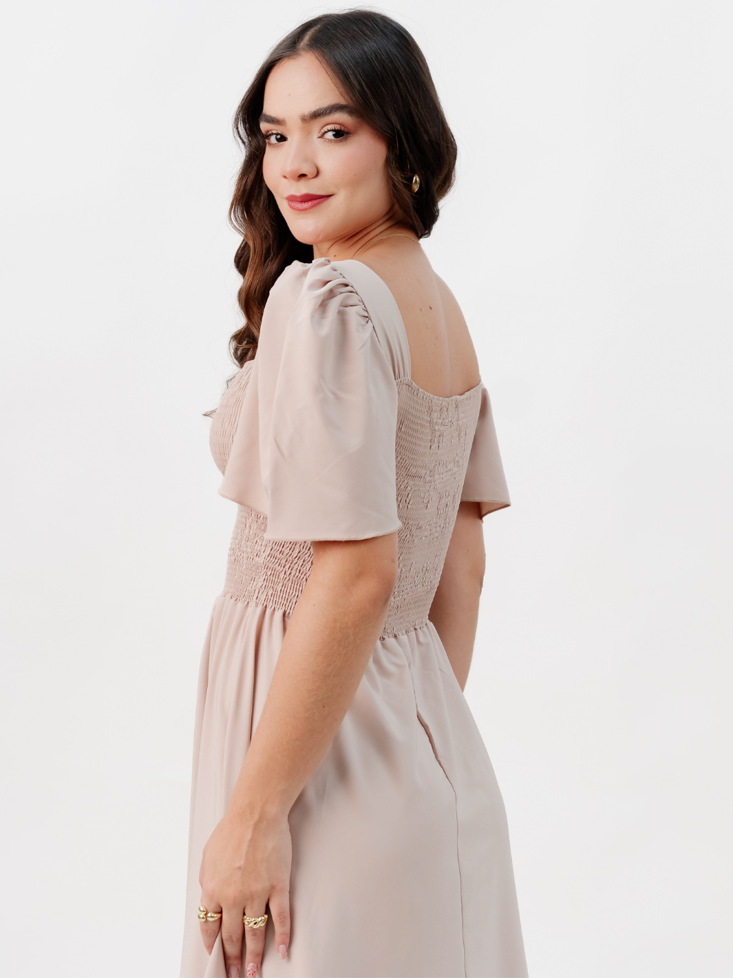 VESTIDO CASUAL LARGO LUCRECIA NUDE