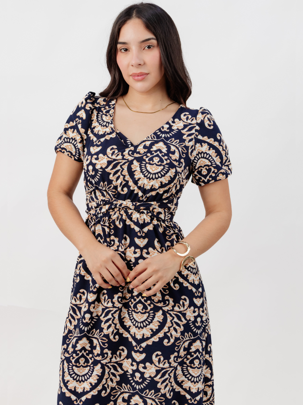 VESTIDO CASUAL LARGO REBECA AZUL