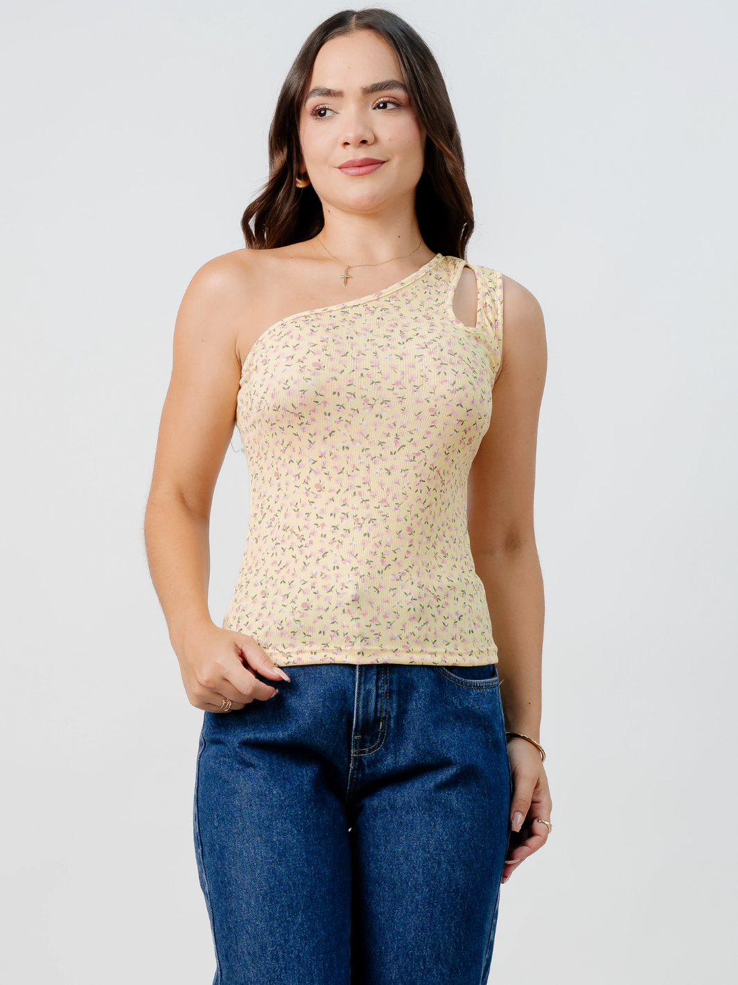 TOP ASIMETRICO MARIE AMARILLO