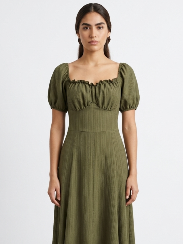 VESTIDO ROMANTICO LARGO NELLY VERDE