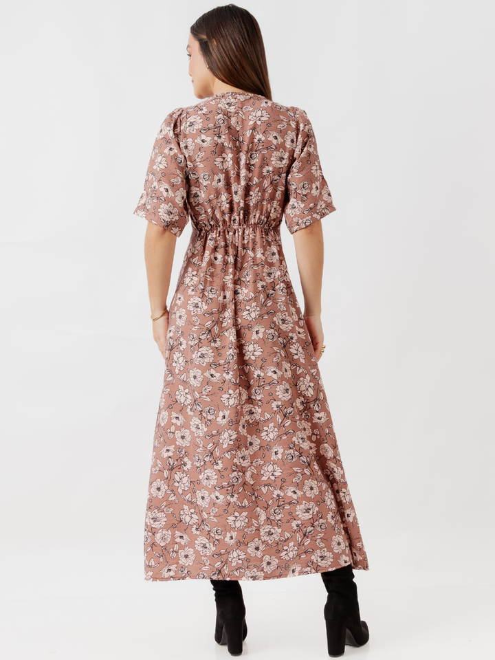 VESTIDO CASUAL LARGO BRIGITTE CHOCOLATE