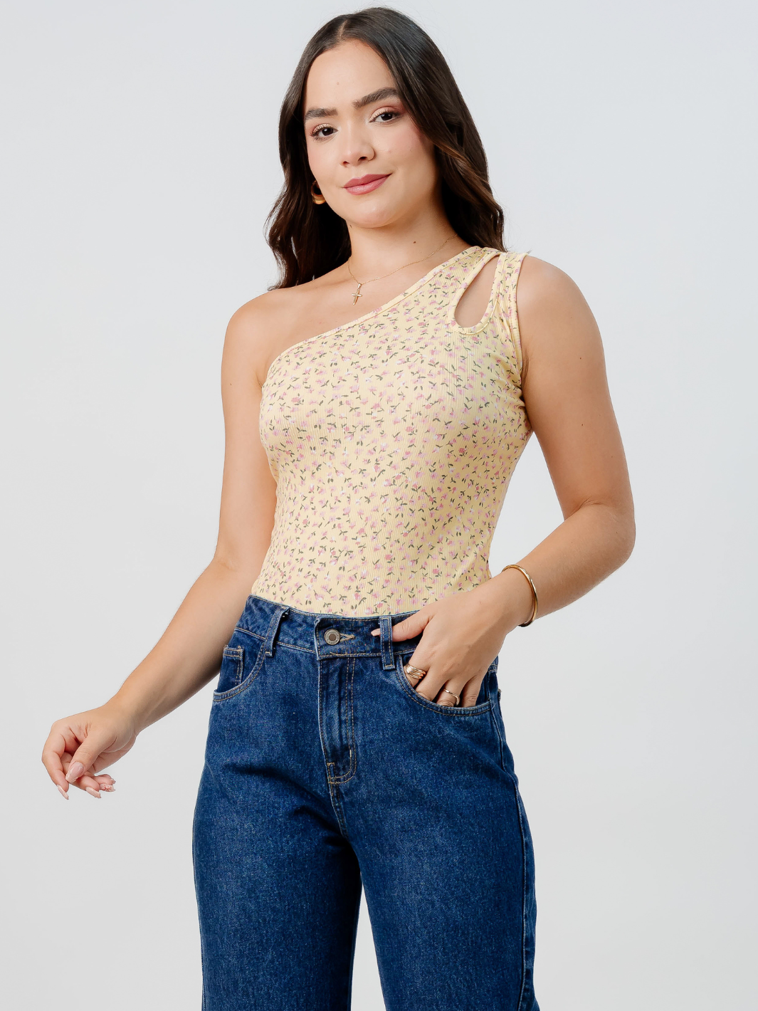 TOP ASIMETRICO MARIE AMARILLO