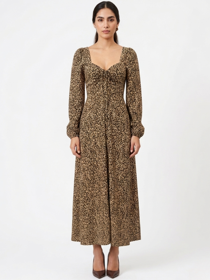 VESTIDO CASUAL LARGO LUNA ANIMAL PRINT