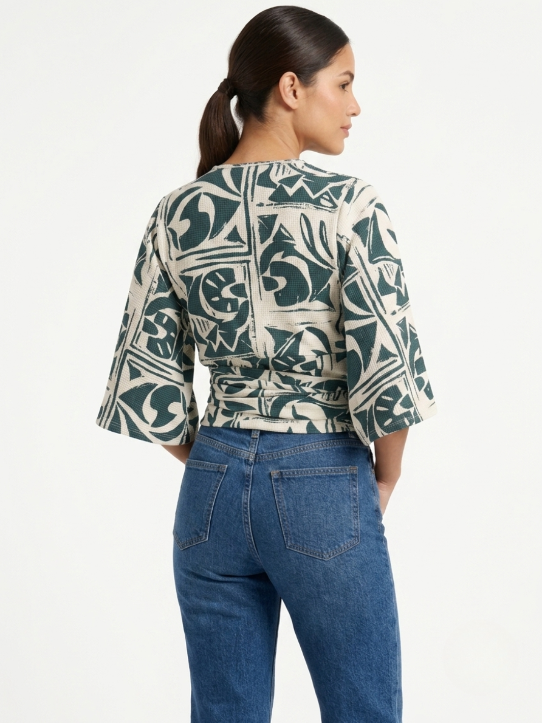 BLUSA ENVOLVENTE GERALDINE VERDE / PERLA