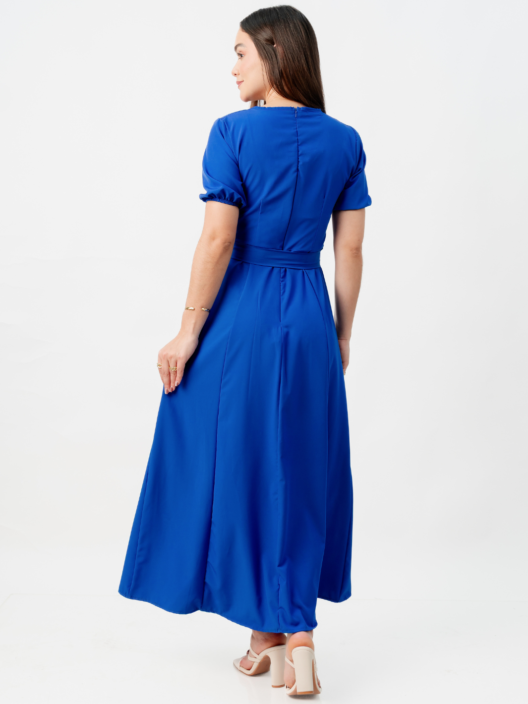 VESTIDO CASUAL LARGO EN CORTE A FERGIE AZULINO