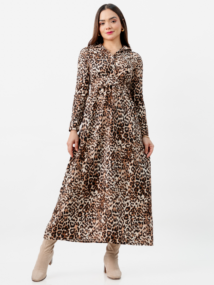 VESTIDO CAMISERO LARGO TATI ANIMAL PRINT