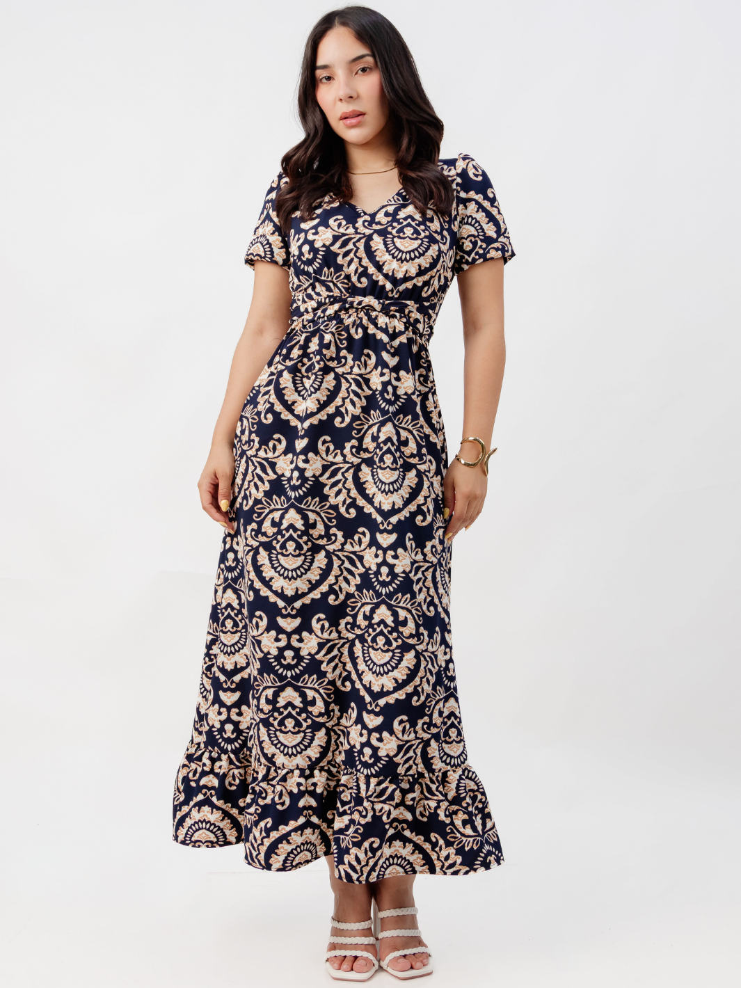 VESTIDO CASUAL LARGO REBECA AZUL