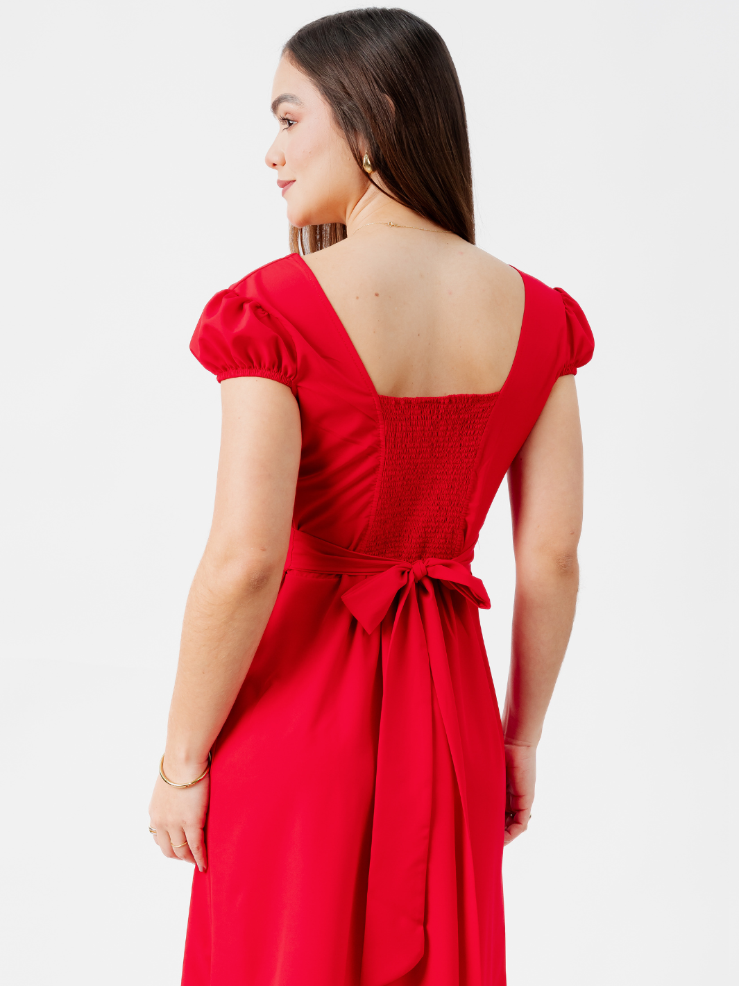 VESTIDO CASUAL LARGO CRISS ROJO