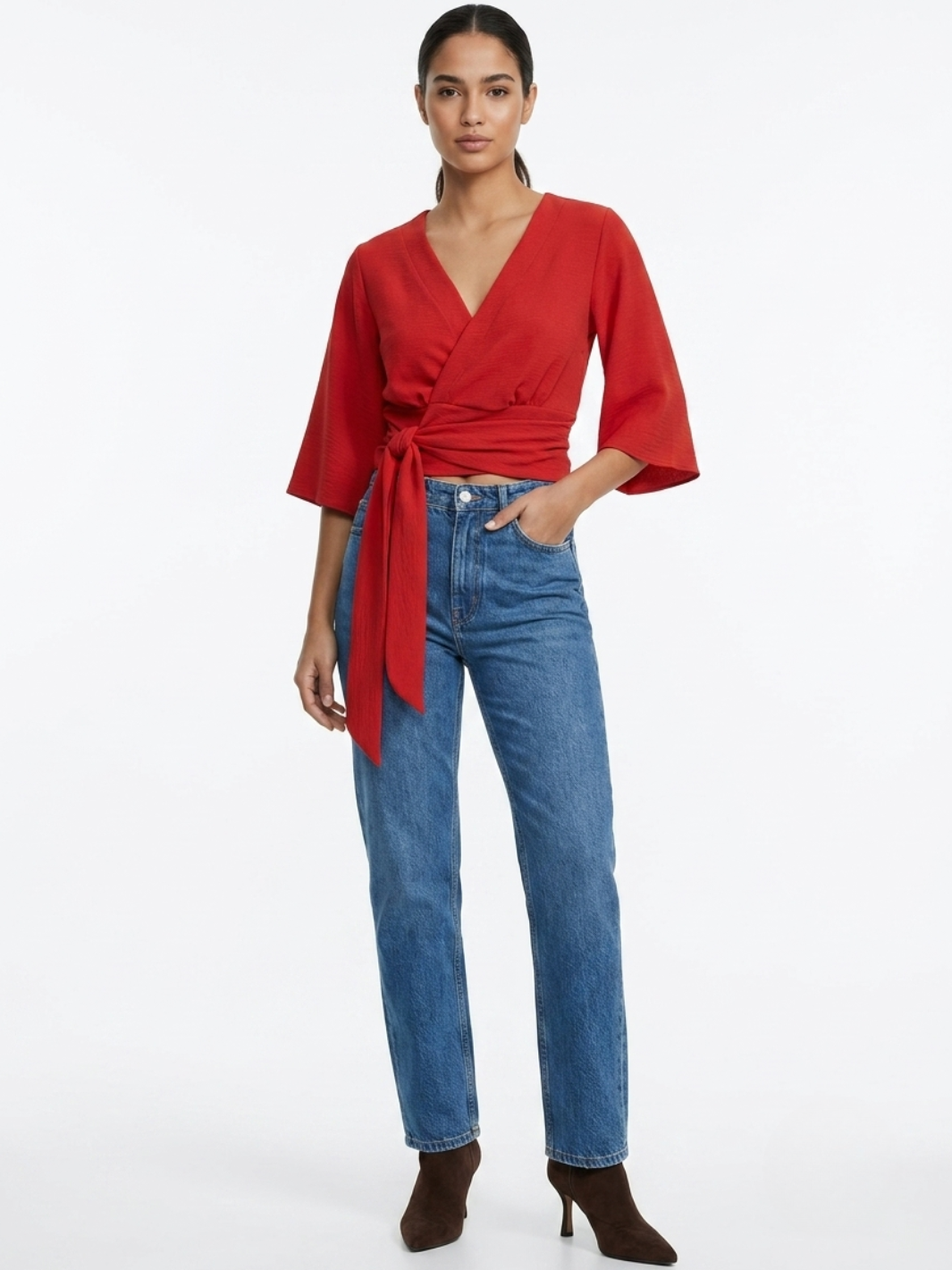 BLUSA ENVOLVENTE GERALDINE ROJO