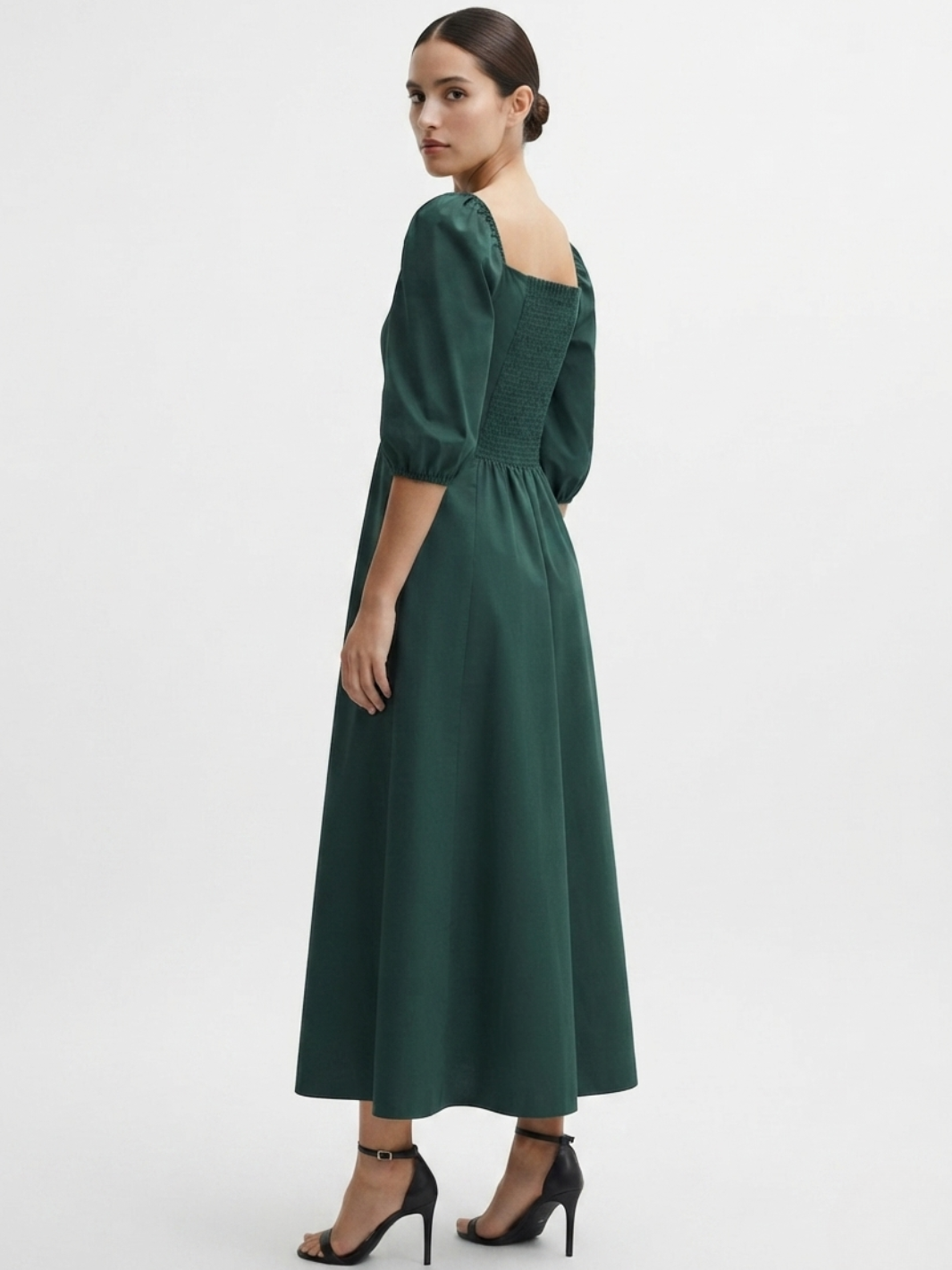 VESTIDO LARGO CON BOTONES MAGDALENA VERDE