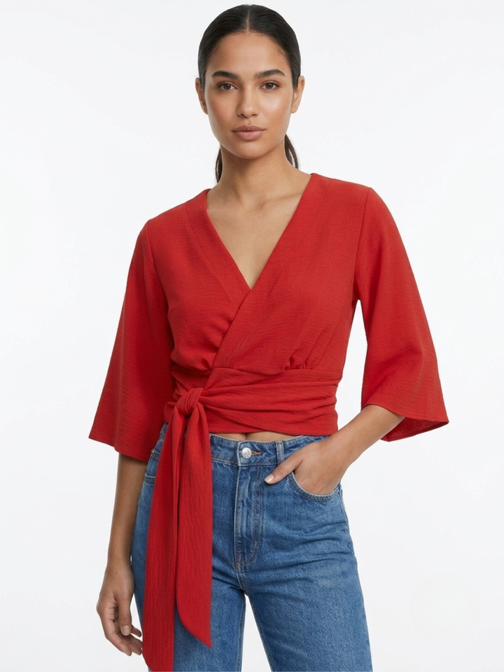 BLUSA ENVOLVENTE GERALDINE ROJO